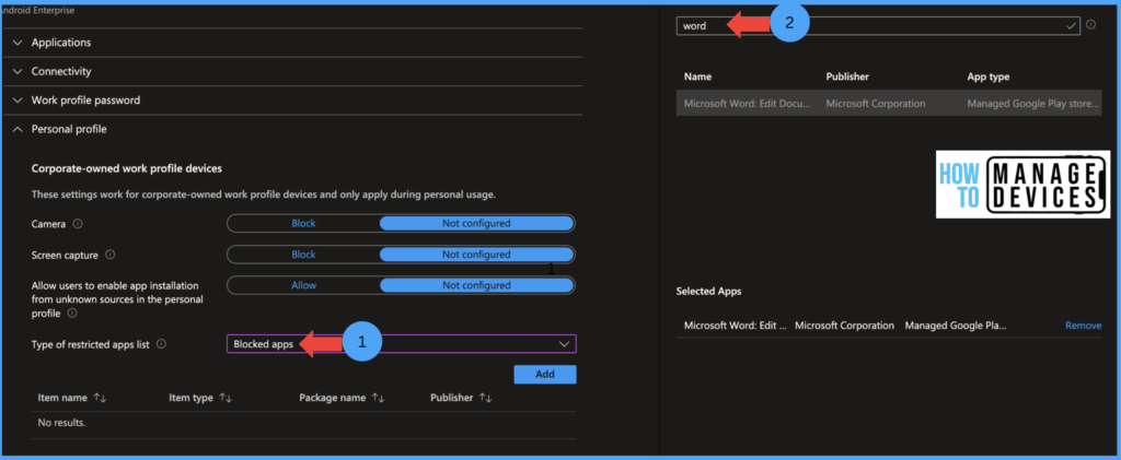Restrict malicious apps on iOS and Android devices using Intune Fig: 17
