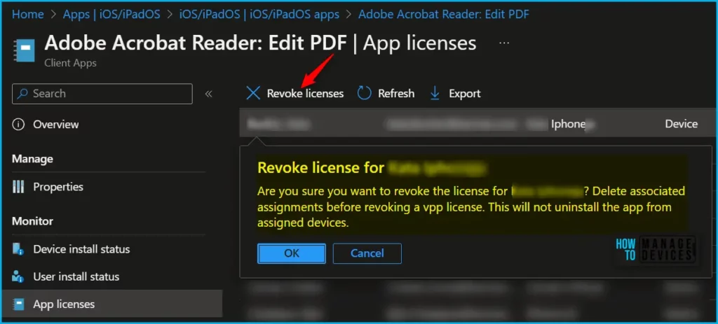 Revoke App Licenses for Apple VPP App using Intune Fig.4