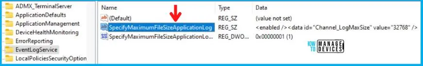 Specify the maximum log file size Policy Using Intune Fig.11