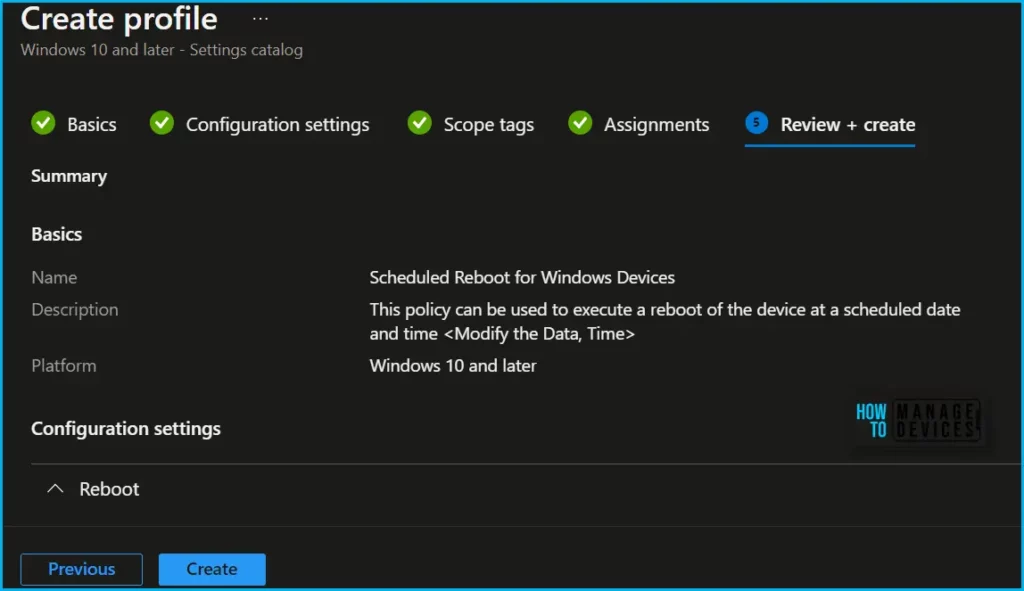 Schedule Reboot for Windows Devices using Intune Fig.8