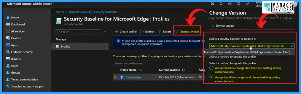 Secure Microsoft Edge Browser using Intune Security Policies  - fig.1