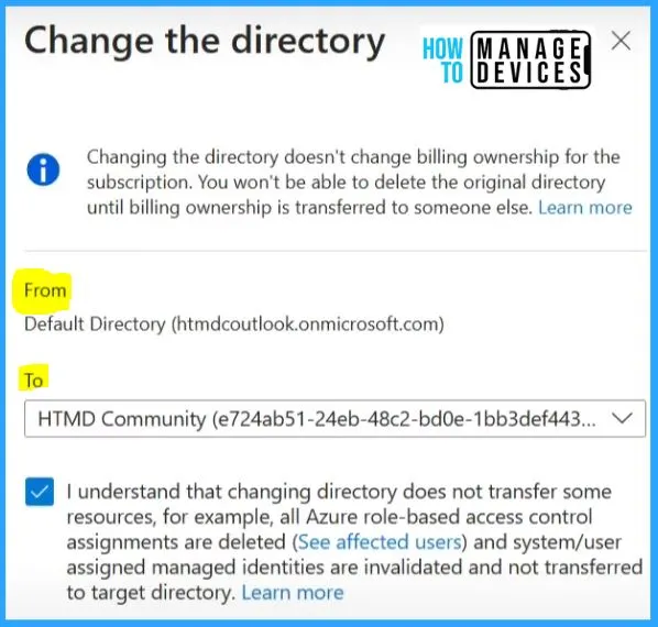 Transfer Azure Subscription to Different Azure AD Directory - fig.9