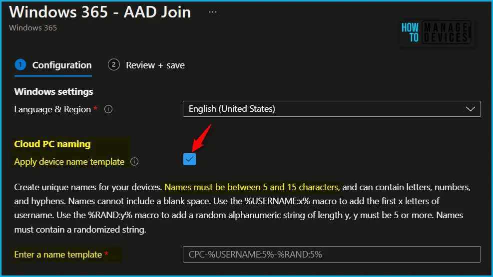 HTMD Newsletter from 8th to 12th May 2023 3 Assign Custom Name for Windows 365 Cloud PC 8th to 12th May 2023 - Fig. 3