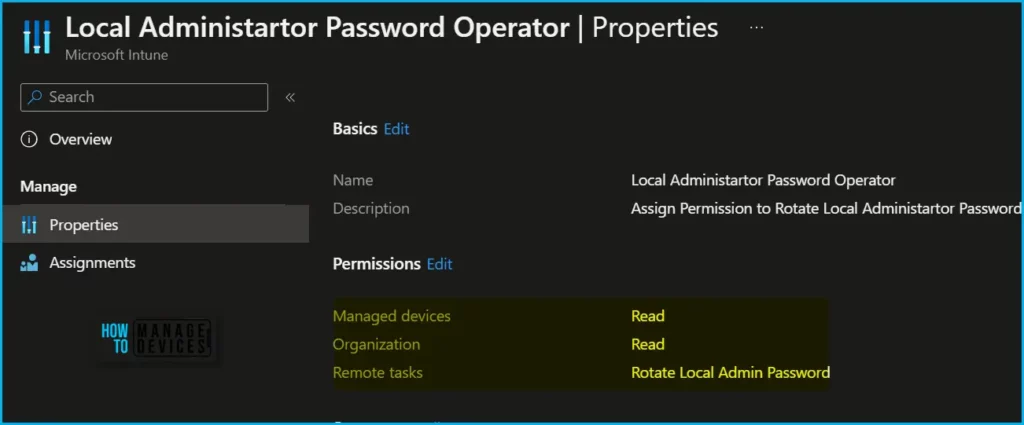 Windows LAPS Role Based Access Controls using Intune Fig.4