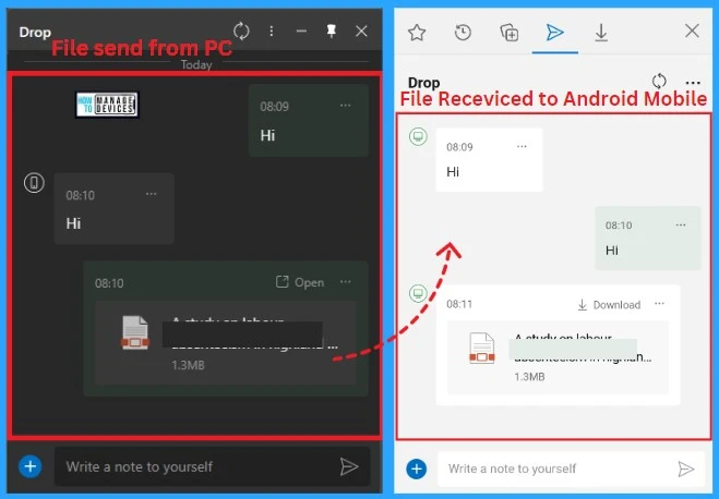 Microsoft Edge Drop to Share files in Windows Android and iOS - Fig. 17