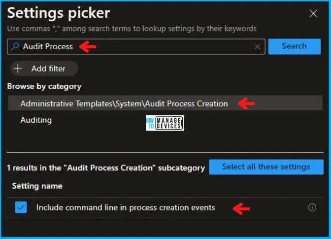 Audit Process Creation Policy Using Intune Fig.5