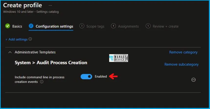 Audit Process Creation Policy Using Intune Fig.6