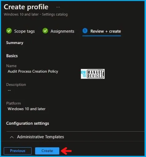 Audit Process Creation Policy Using Intune Fig.8