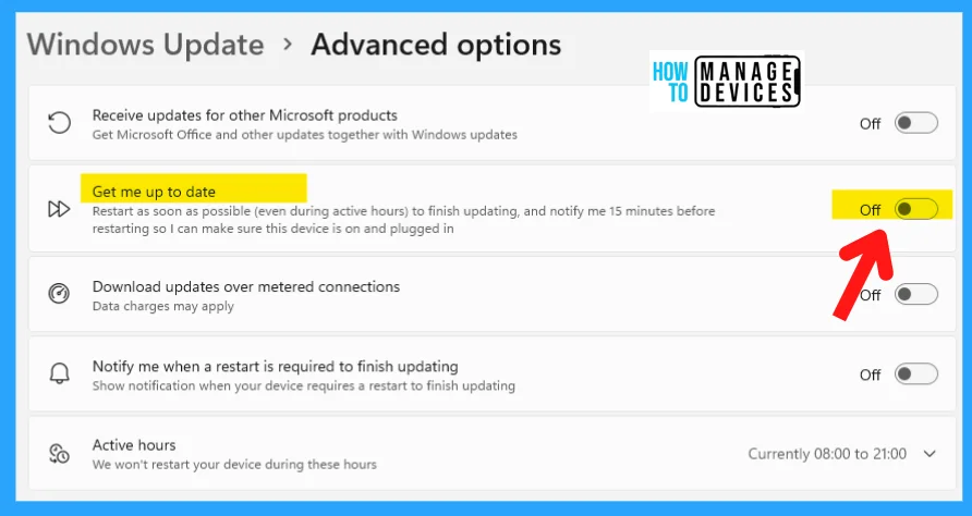 Options to Turn On or Off Get ME Up To Date Feature in Windows Updates - Fig. 6