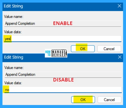 Enable Disable Inline AutoComplete Feature in Windows - Fig. 9