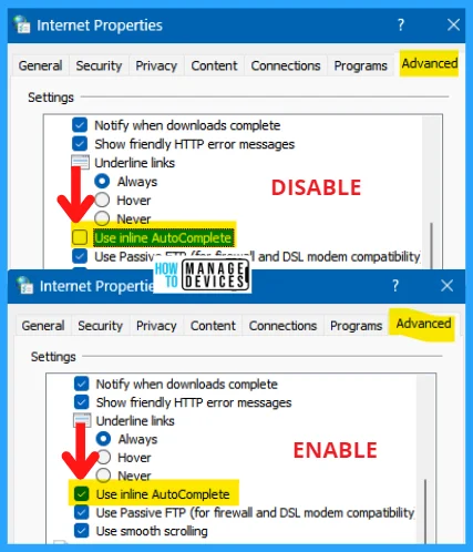 Enable Disable Inline AutoComplete Feature in Windows - Fig. 5