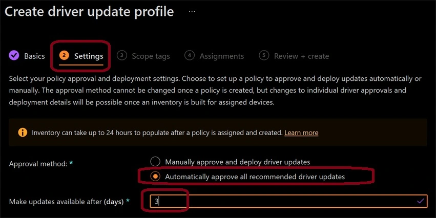 Intune Driver Firmware Update Policies | Review Approve Schedule Suspend Options Fig. 1.2