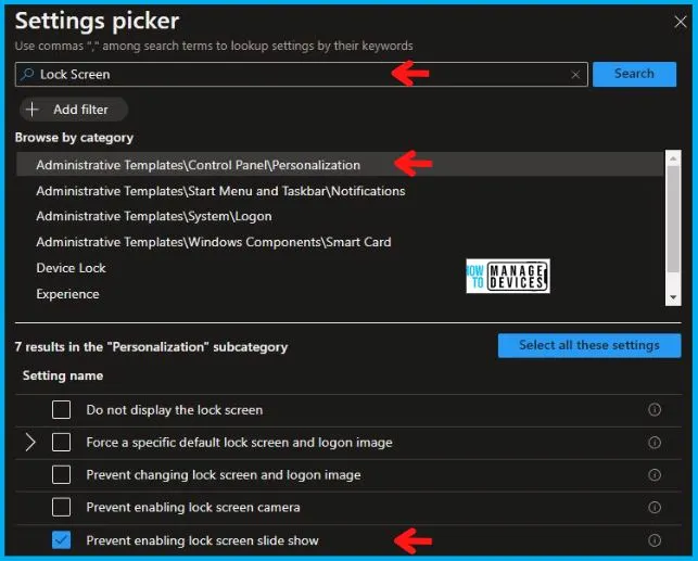 Disable Lock Screen Slide Show Policy Using Intune Fig.5