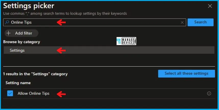 Disallow Online Tips Policy Using Intune Fig.5