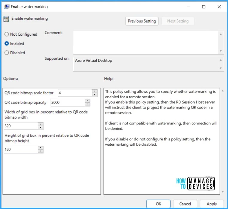 Enable Watermarking for Secure Windows 365 and AVD Experience Fig.6