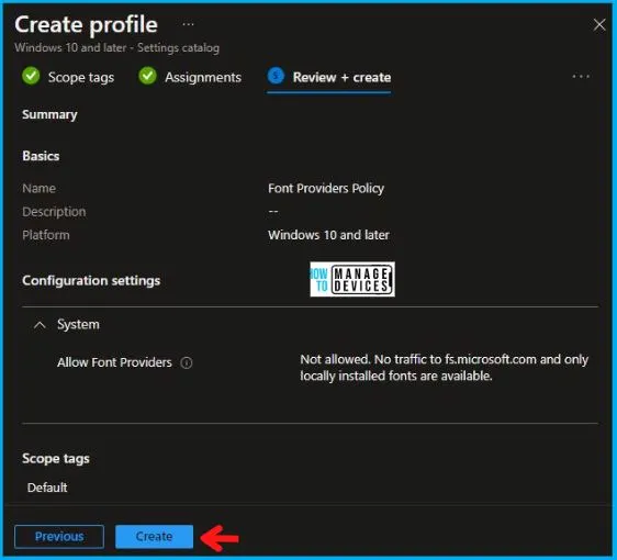 Turn Off the Font Providers Policy Using Intune Fig.8