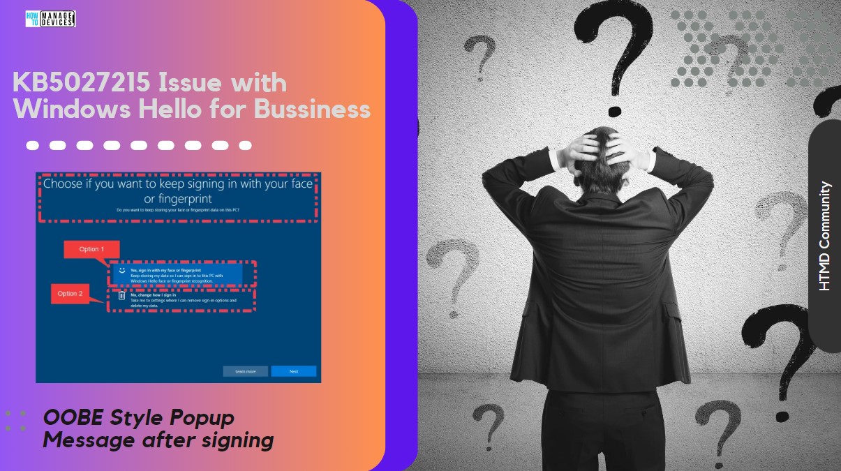 KB5027215 Issue With Windows Hello Popup Message After