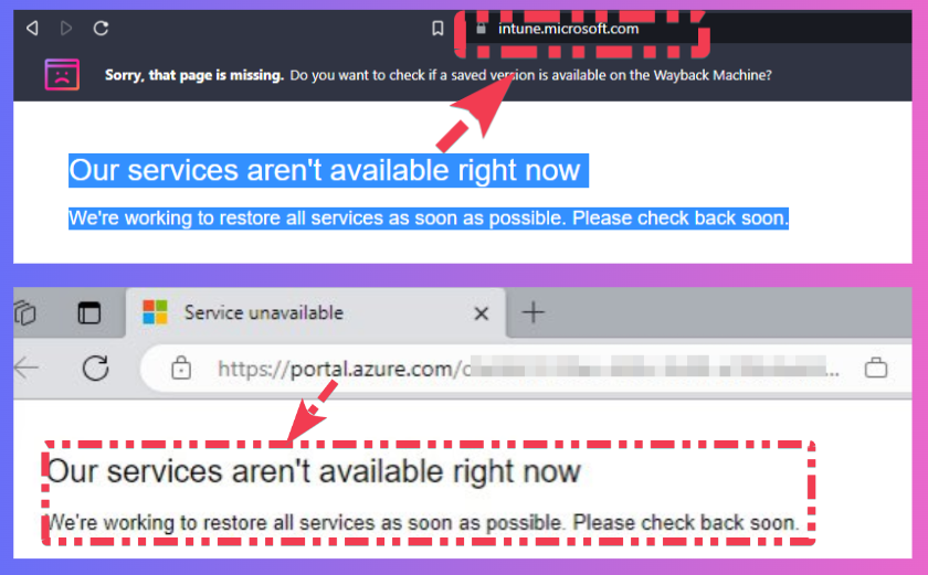 FIXED Major Outage on Intune and Azure Portals were Down because of DDoS at App Layer 1 Major Impact Intune and Azure Services are Down Fig. 1