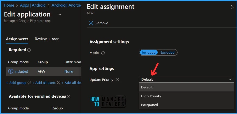 HTMD Newsletter from 26th to 30th June 2023 11 Manage App Update Priority for Android Managed Google Play App from Intune 26th to 30th June 2023 Fig. 10