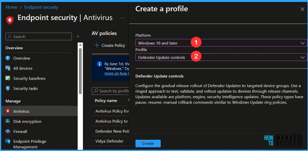 Manage Microsoft Defender Antivirus Updates using Intune Fig.2