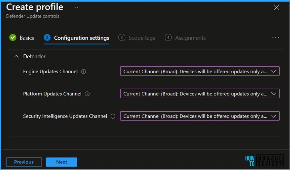 Manage Microsoft Defender Antivirus Updates using Intune 1
