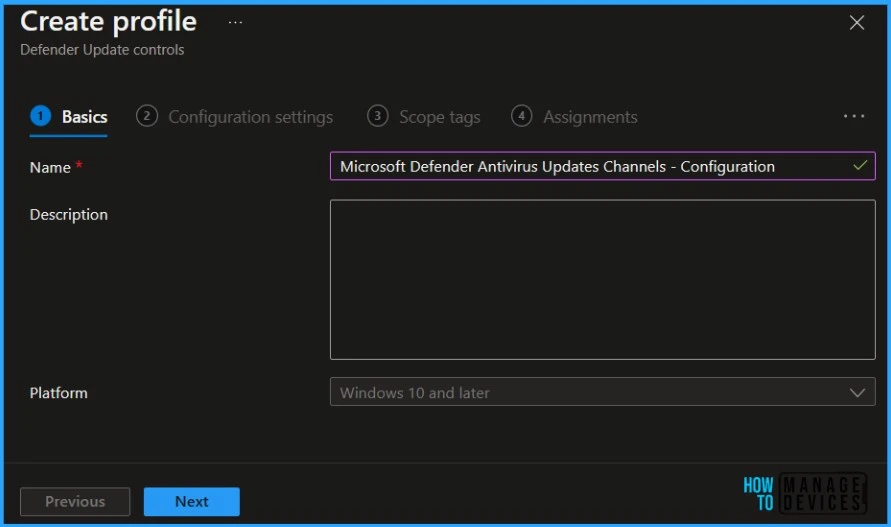 Manage Microsoft Defender Antivirus Updates using Intune Fig.3