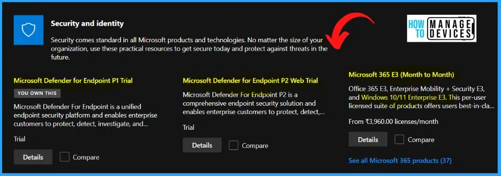 Get Microsoft Defender for Endpoint Product Comparison and License Assignment Options - fig.2