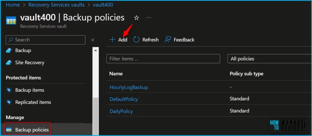 Enable Azure VMs Multiple Backups with Enhanced Policy Fig.2