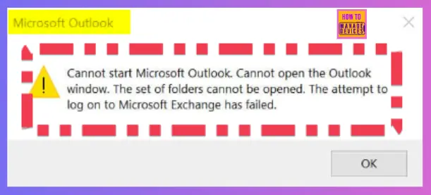 Workaround for Outlook App Hangs Issue after June Patch Fig. 1