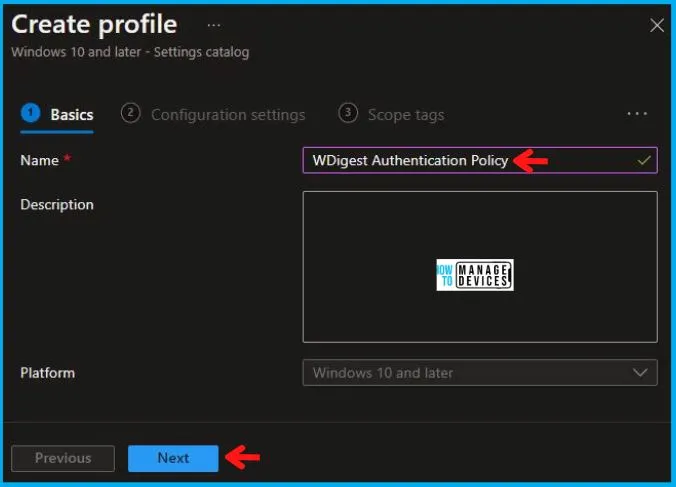 WDigest Authentication Policy Using Intune Fig.3