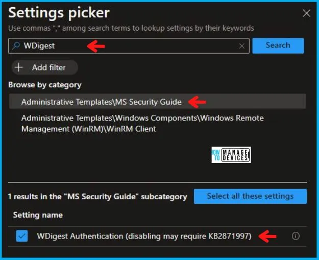 WDigest Authentication Policy Using Intune Fig.5