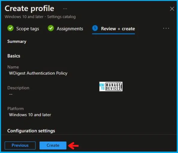 WDigest Authentication Policy Using Intune Fig.8