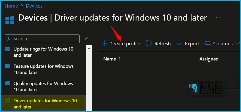 Manage Windows Driver Firmware Updates from Intune Policy Fig.1