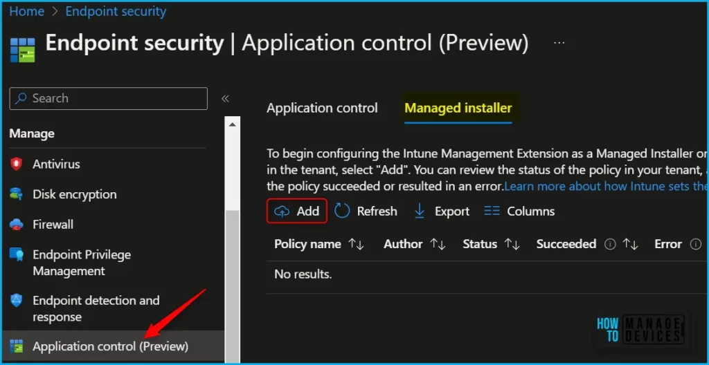 Manage approved apps for Windows devices with Intune Application Control policy Managed Installers Fig.2