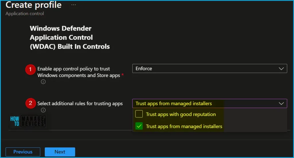 Manage approved apps for Windows devices with Intune Application Control policy Managed Installers Fig.7