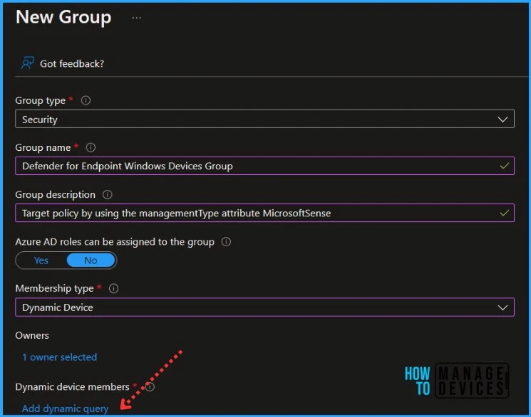 Azure AD Dynamic Device Group Managed by Defender for Endpoint Fig.3