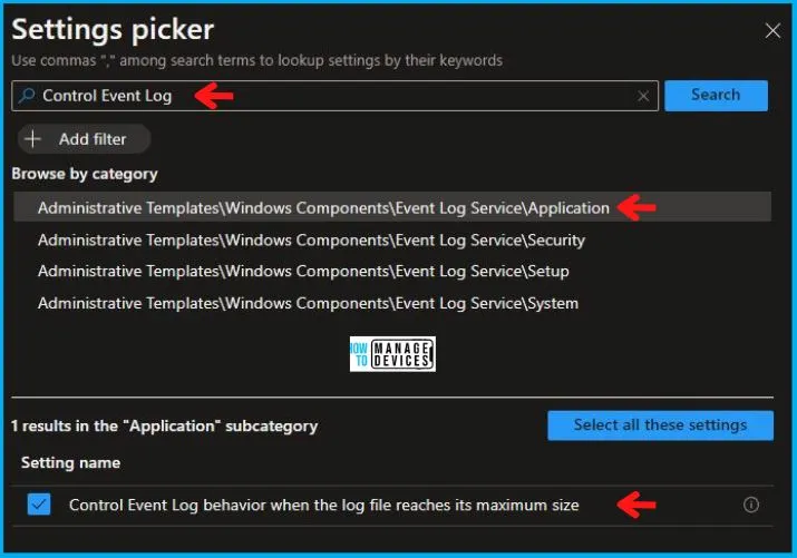 Control Event Log Behavior Using Intune Fig.5