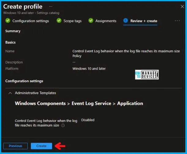 Control Event Log Behavior Using Intune Fig.8