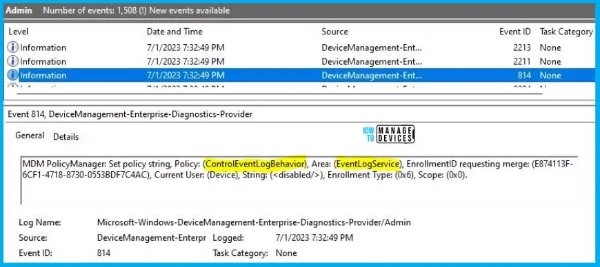 Control Event Log Behavior Using Intune Fig.10