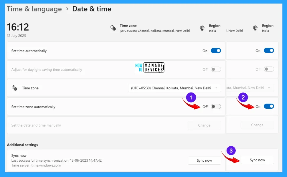 5 Ways to Manage Automatic Time Zone Changes in Windows 11 - Fig. 4