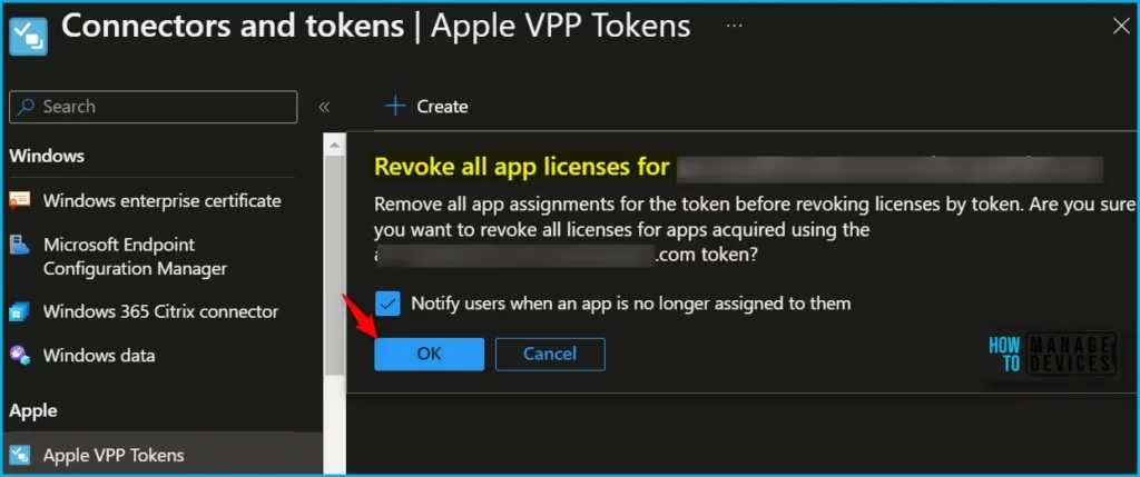 Delete Apple VPP Tokens from Intune Fig.3