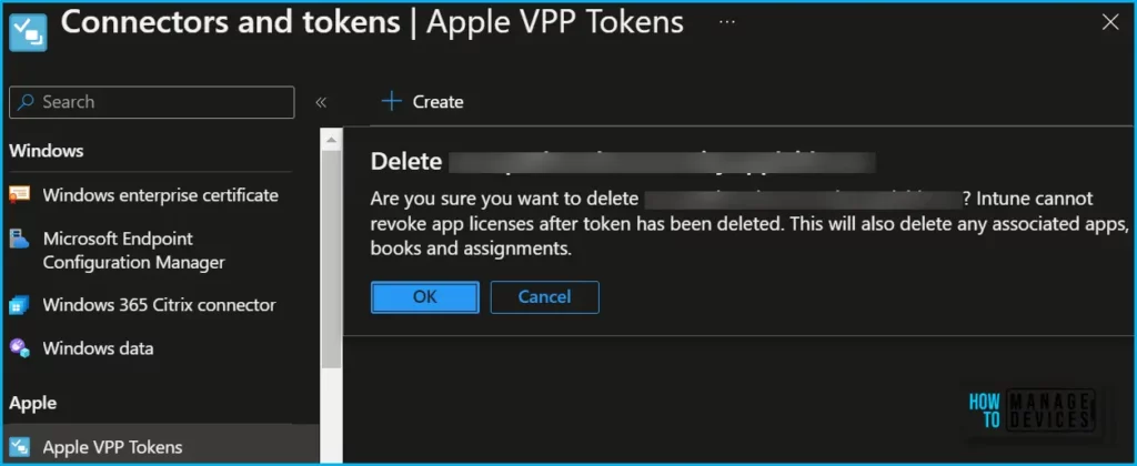 Delete Apple VPP Tokens from Intune Fig.4