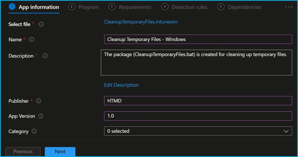 Deploy Batch File using Intune Fig.4