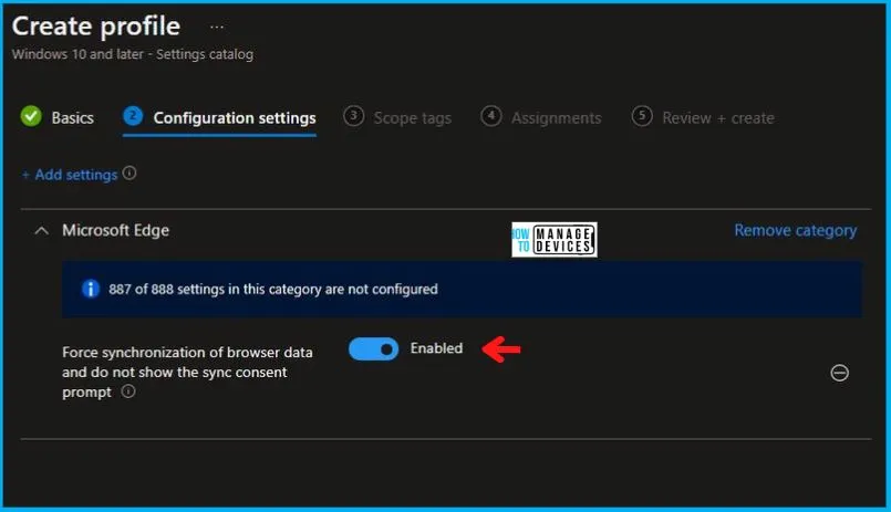 Force Sync of Browser Data without Consent Policy Using Intune Fig.5