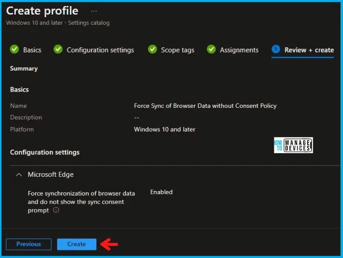 Force Sync of Browser Data without Consent Policy Using Intune Fig.7