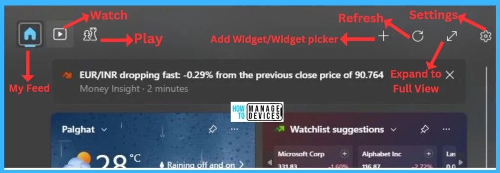 New Widgets Experience in Windows - Fig. 2