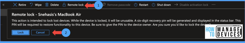 Best Guide to Remote Lock Devices using Intune Fig: 9