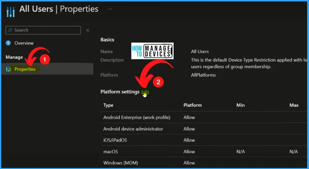 HTMD Newsletter from 3rd to 7th July 2023 5 Intune Supported Device Platforms and Custom Baselines Options 3rd to 7th July 2023 Fig. 5
