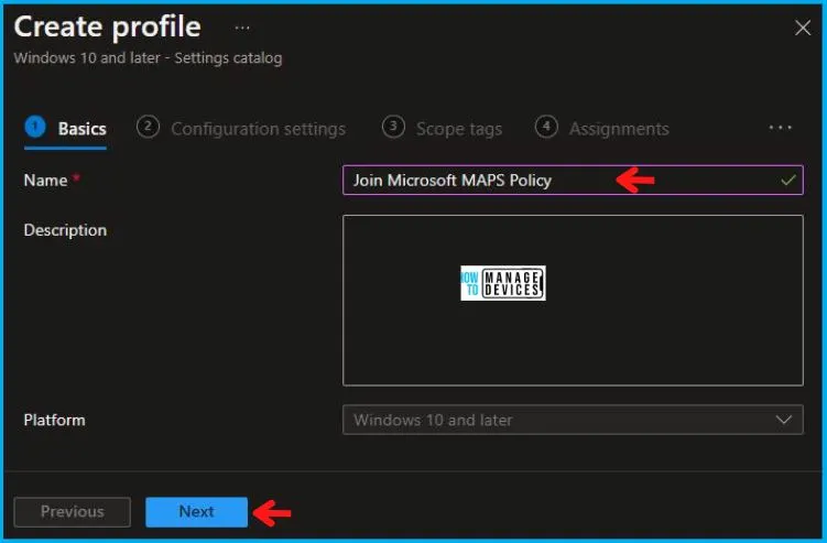 Join Microsoft MAPS Policy using Intune Fig. 3