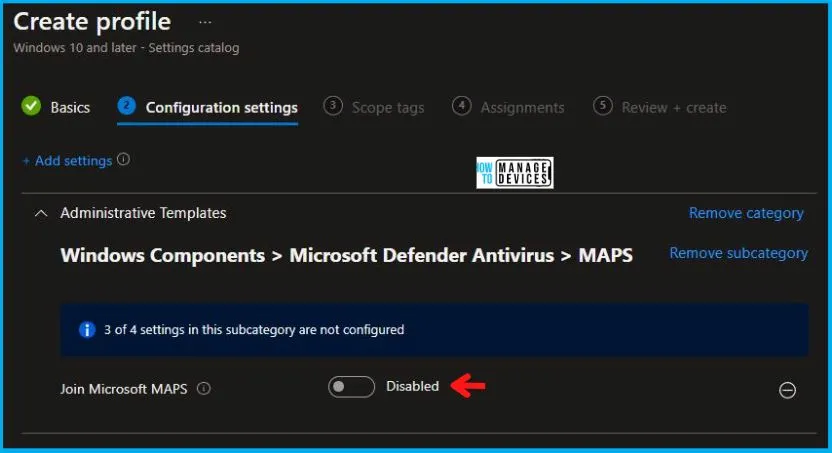 Join Microsoft MAPS Policy using Intune Fig. 6